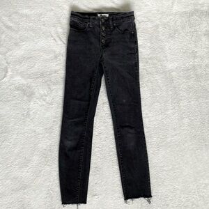 Madewell 9” high-rise skinny button front denim jeans size 24